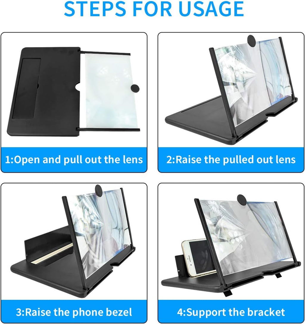 12" Thin Foldable Phone Screen Magnifier