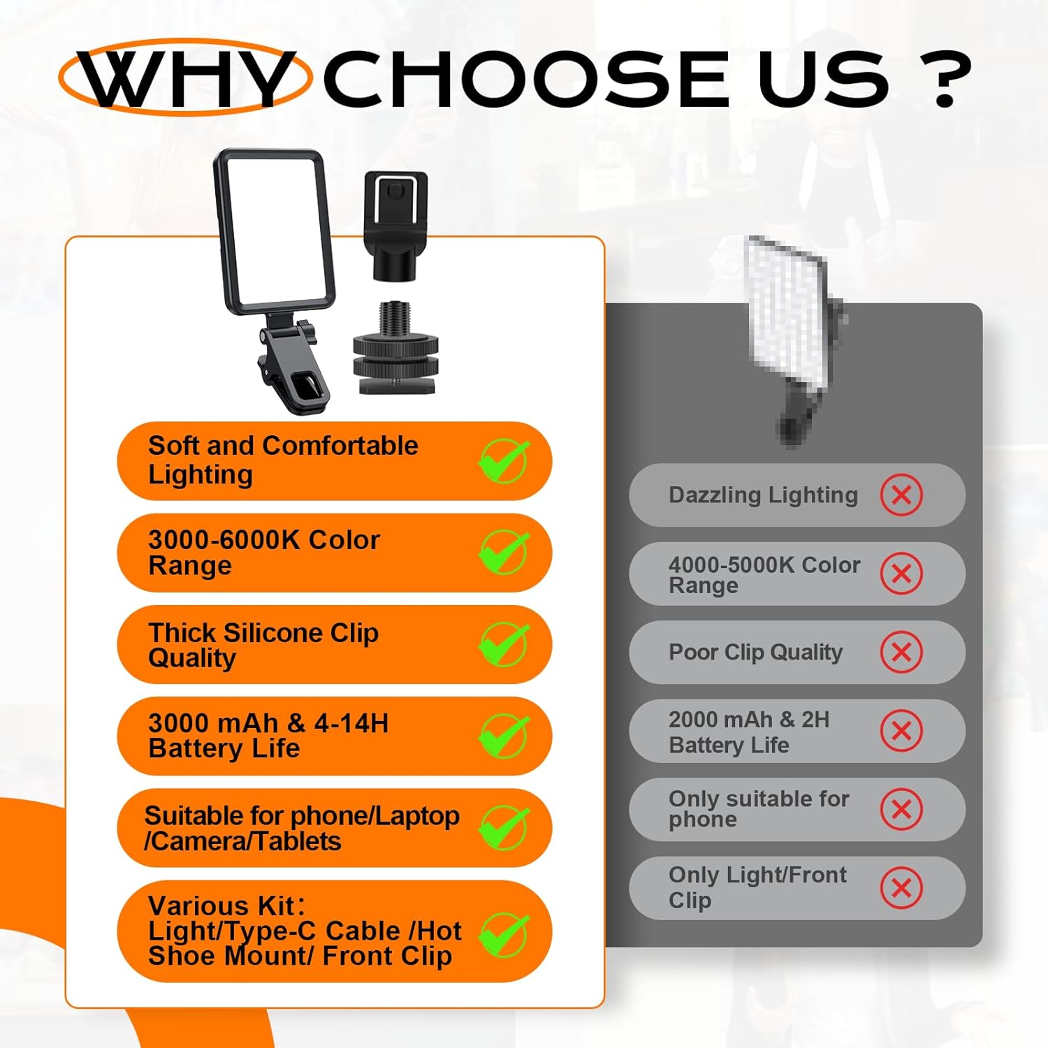 Rechargeable Soft Selfie Light for Phone