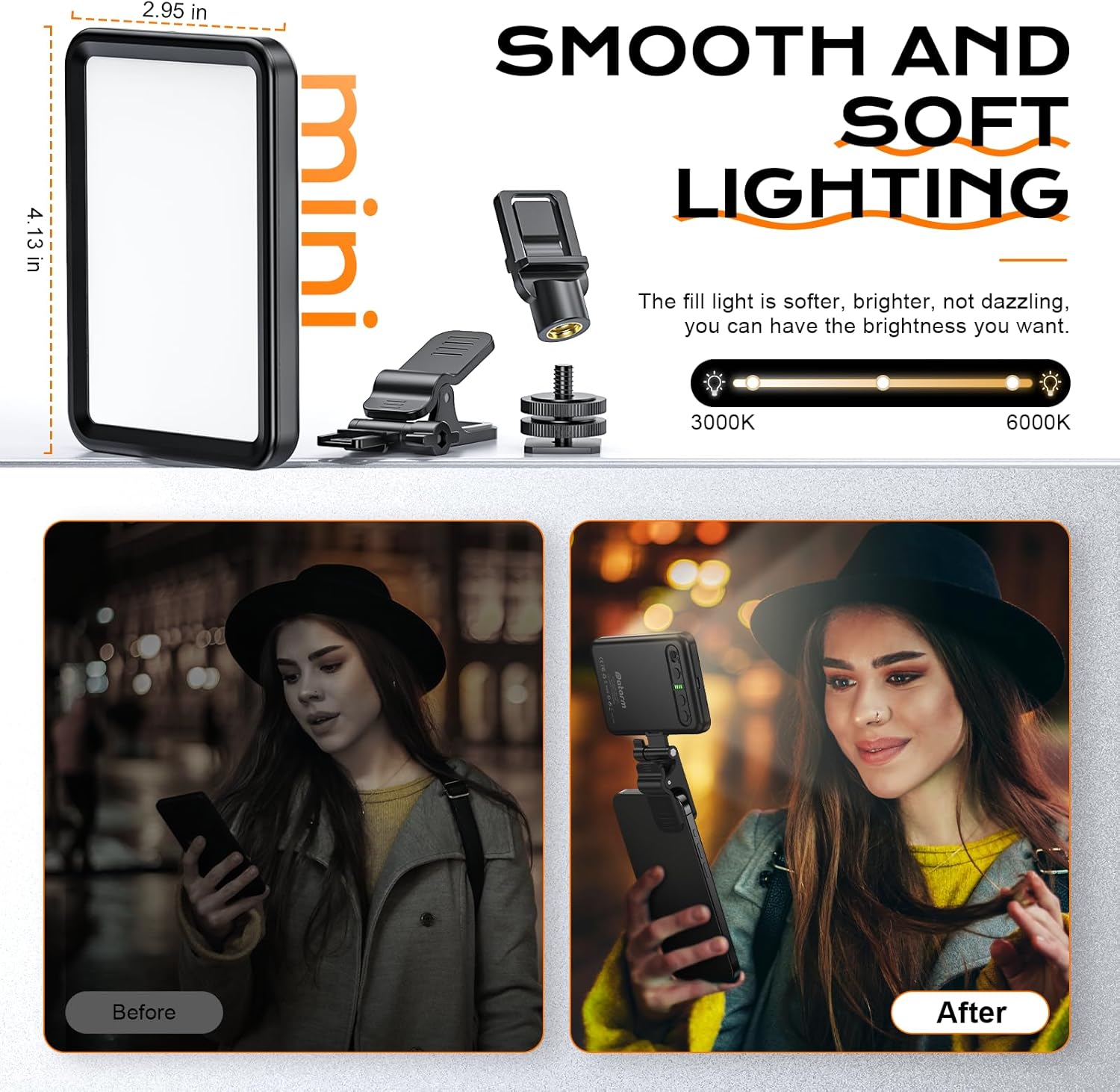 Rechargeable Soft Selfie Light for Phone