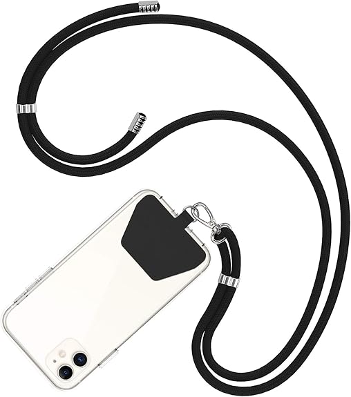 Crossbody Phone Lanyard Adjustable Nylon Neck Strap with Patch