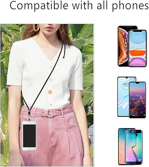 Crossbody Phone Lanyard Adjustable Nylon Neck Strap with Patch