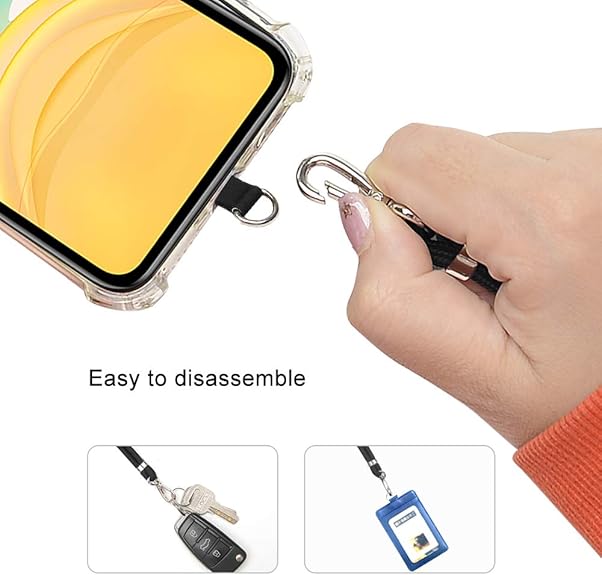 Crossbody Phone Lanyard Adjustable Nylon Neck Strap with Patch